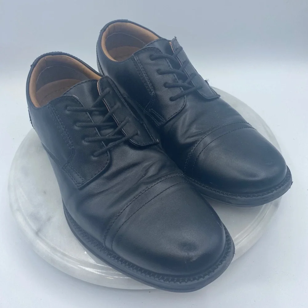 George Mens 7.5 Dress Shoes Black‎ MNGE22GN002L Cap Toe Lace Up Derby